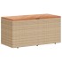 Caja de almacenaje jardín madera acacia ratán beige