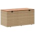 Caja de almacenaje jardín madera acacia ratán beige