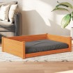 Cama para perros madera de pino marrón cera 105,5x75,5x28 cm