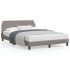 Estructura de cama con cabecero de tela gris taupe 140x190