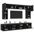 Mueble de pared de TV con luces LED 8 piezas