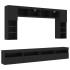 Mueble de pared de TV con luces LED 8 piezas