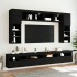 Mueble de pared de TV con luces LED 8 piezas