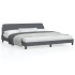 Estructura cama con cabecero terciopelo gris oscuro 200x200