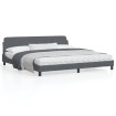 Estructura cama con cabecero terciopelo gris oscuro 200x200 cm