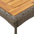 Mesa de jardín superficie de madera ratán PE gris 80x80x75