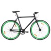 Bicicleta de piñón fijo negro y verde 700c 51 cm