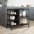 Carrito de cocina de madera de ingeniería negro 100x45x89,5