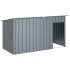 Caseta perros con tejado acero galvanizado gris 196x91x110