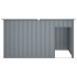 Caseta perros con tejado acero galvanizado gris 196x91x110