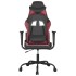 Silla gaming de masaje cuero sintético negro y rojo vino