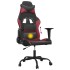 Silla gaming de masaje cuero sintético negro y rojo vino