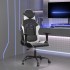 Silla gaming de masaje cuero sintético negro y