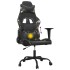 Silla gaming de masaje cuero sintético negro y