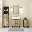 Conjunto de muebles de baño 4 piezas madera maciza reciclada