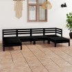 Juego de muebles de jardín 9 piezas negro madera pino maciza