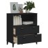 Librería VIKEN madera maciza de pino negro 80x40x90