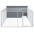 Caseta perros con corral acero galvanizado gris 197x396x110