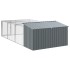 Caseta perros con corral acero galvanizado gris 197x396x110