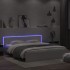 Estructura de cama con cabecero y luces LED blanca 200x200