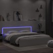 Estructura de cama con cabecero y luces LED blanca 200x200 cm