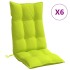 Cojines de silla respaldo alto 6 uds tela Oxford verde