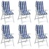 Cojines silla respaldo alto 6 uds tela Oxford rayas azul