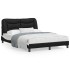 Estructura cama cabecero cuero sintético negro blanco