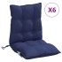 Cojines para silla respaldo bajo 6 uds tela Oxford azul