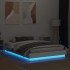 Estructura de cama con luces LED blanco 140x200