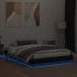 Estructura de cama con luces LED negro 120x200