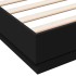 Estructura de cama con luces LED negro 135x190