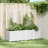 Jardinera con enrejado PP blanco 160x40x140