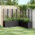 Jardinera con enrejado PP negro 160x160x140