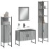 Set de armario de baño 4 pzas madera contrachapada gris