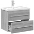 Mueble de baño con lavabo integrado gris