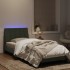 Estructura cama con luces LED terciopelo gris claro 80x200