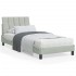 Estructura cama con luces LED terciopelo gris claro 90x190