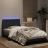 Estructura cama con luces LED terciopelo gris oscuro 100x200