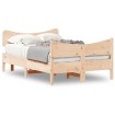 Estructura de cama con cabecero madera maciza pino 120x190 cm