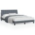 Estructura cama con cabecero terciopelo gris oscuro 120x200