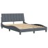 Estructura cama con cabecero terciopelo gris oscuro 120x200