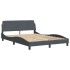 Estructura cama con cabecero terciopelo gris oscuro 120x200