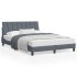 Estructura cama con cabecero terciopelo gris oscuro 140x190