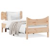 Estructura de cama con cabecero madera maciza pino 90x190 cm