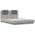 Cama con cabecero madera de ingeniería gris Sonoma 135x190