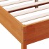 Estructura cama con cabecero madera pino marrón cera 160x200