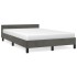 Estructura cama con cabecero terciopelo gris oscuro 120x190