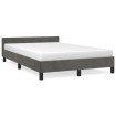 Estructura cama con cabecero terciopelo gris oscuro 120x190 cm