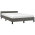 Estructura cama con cabecero terciopelo gris oscuro 120x190